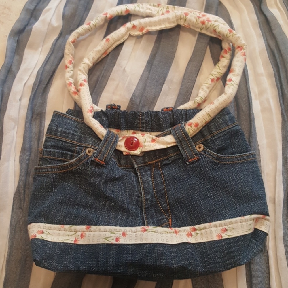 Flower garden denim bag